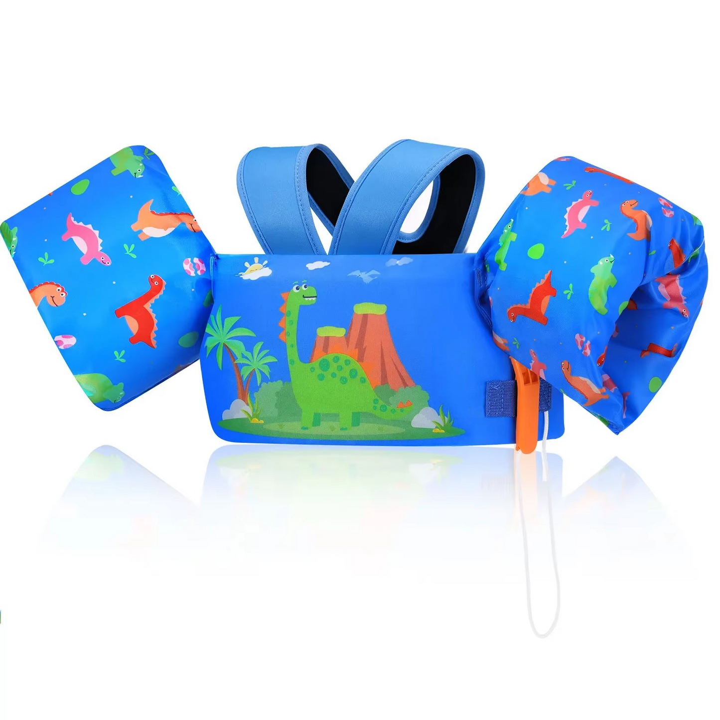 Childrens Swim Vest with Floaties and Safety Whistle