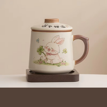 Traditional Asian Tea Infuser Coffee Mug, 13.5oz