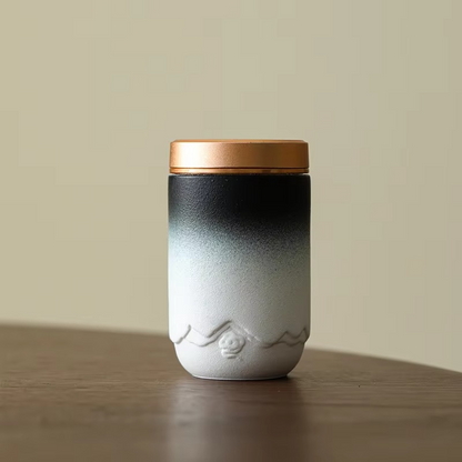 Small Ceramic Tea Canister with Tight Seal Lid