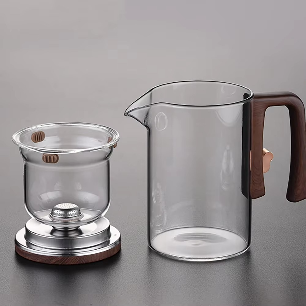 Clear Glass Infuser Teapot with Insulated Handle