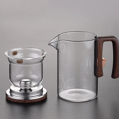 Clear Glass Infuser Teapot with Insulated Handle