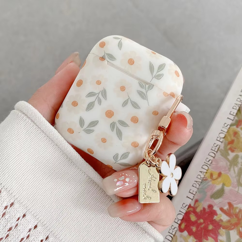 Colorful Pattern Soft Earbud Case with Keychain