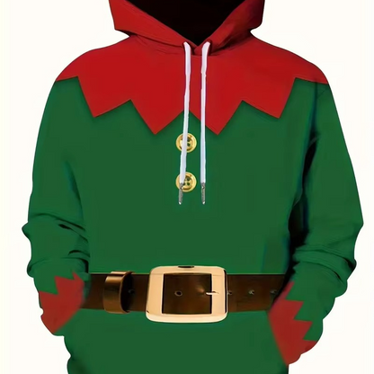 Fun Animated Reindeer 3D Hooded Sweatshirt