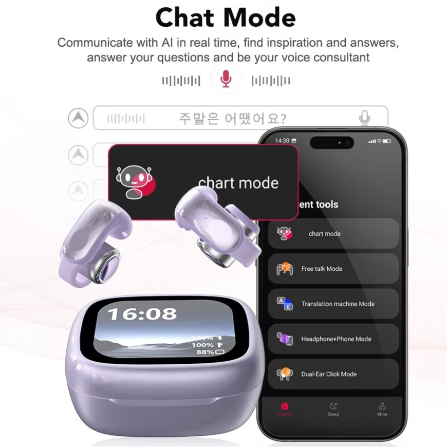 Wireless Translation Earbuds with Microphone