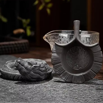 Colorful Ceramic Dragon Tea Infuser Figurine