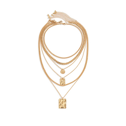 Classic 6-Piece Layered Coin Choker Necklace Set