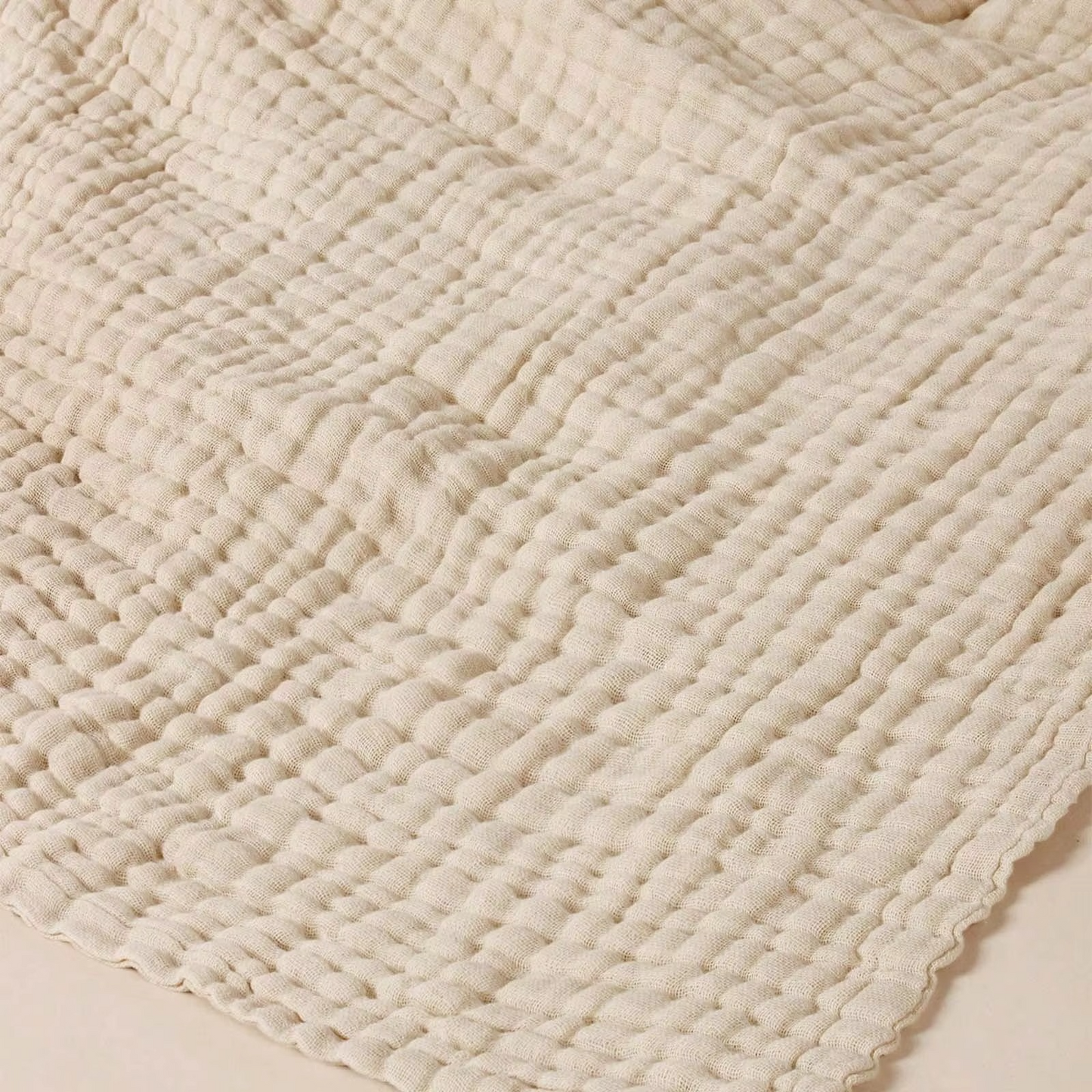Soft Cotton Baby Swaddle Blanket with Delicate Lace Trim