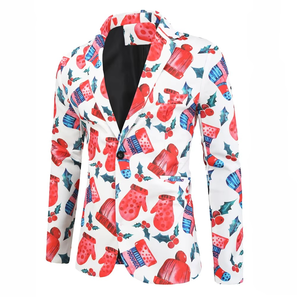 Festive Holiday Party Blazer Jacket for Men