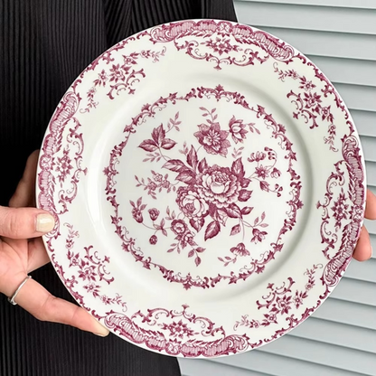 Vintage Scandinavian Floral Design Dinner Plates Set