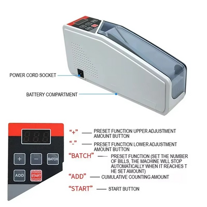 Compact Digital Bill Counter with LED Screen
