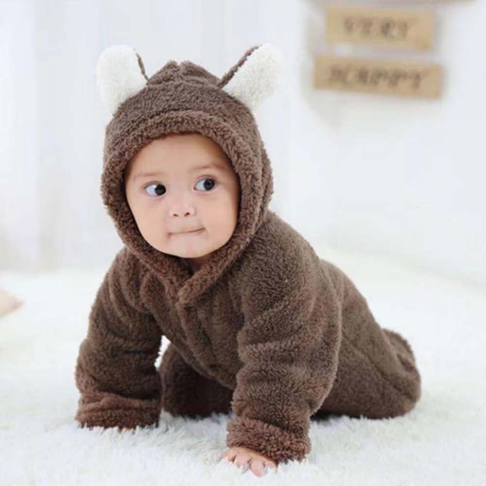 Soft Plush Baby Winter Onesie Animal Design