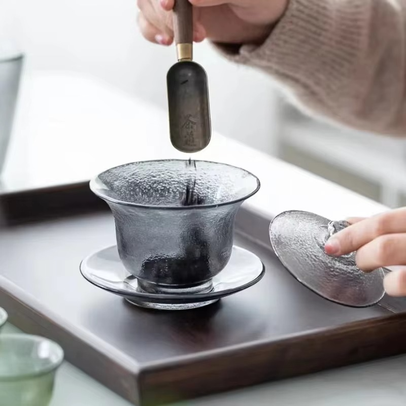 Traditional Handcrafted Ceramic Gaiwan Tea Set for Home Use