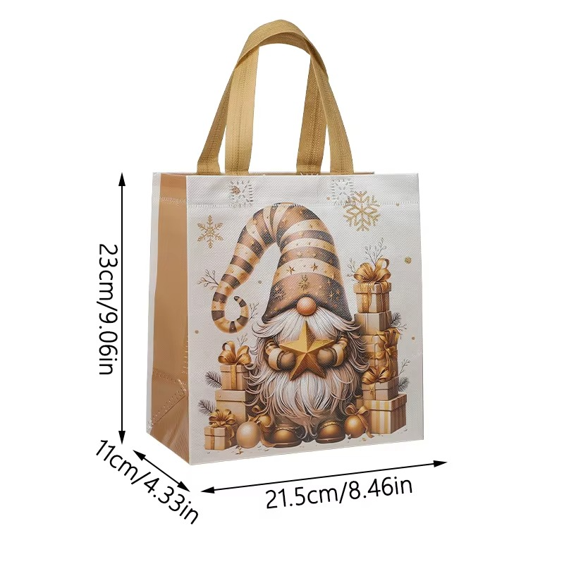 Holiday Reusable Santa Gift Bags with Handles