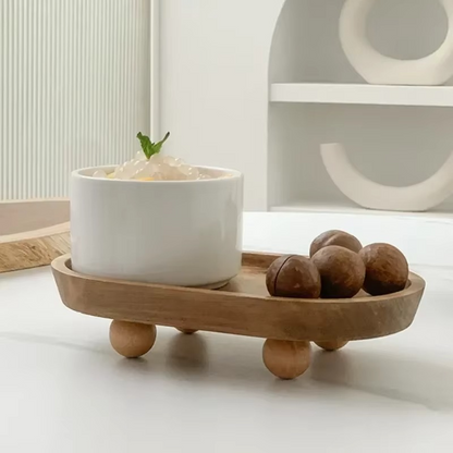 Natural Wooden Tray for Essential Oils and Home Storage