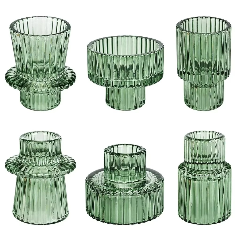 Clear Glass Tealight Candle Holder Decorative Centerpiece