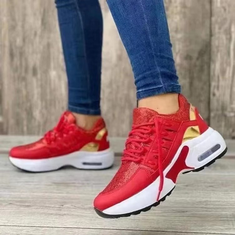 Comfortable Large Size Airy Wedge Sneakers for Ladies