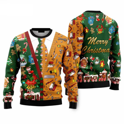 Festive 3D Graphic Christmas Hoodie Sweater