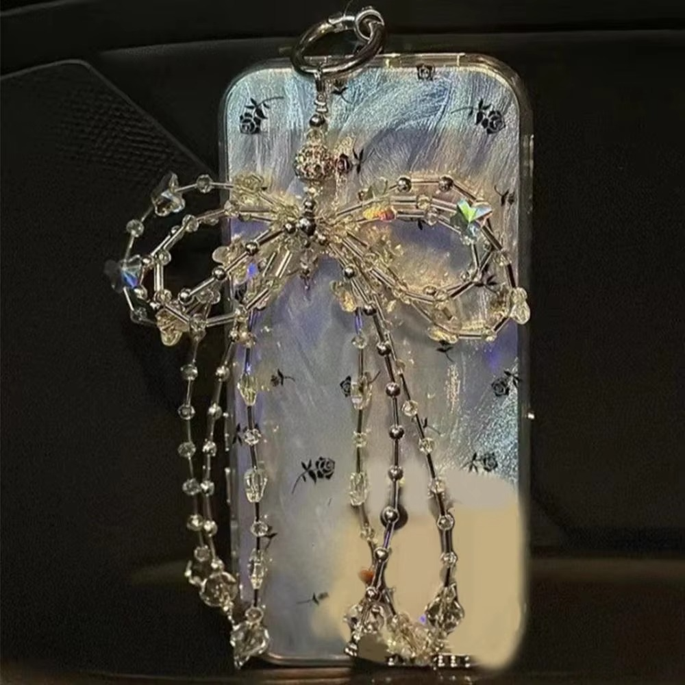 Large Ribbon Pendant Purse and Phone Charm Keychain - Hehif