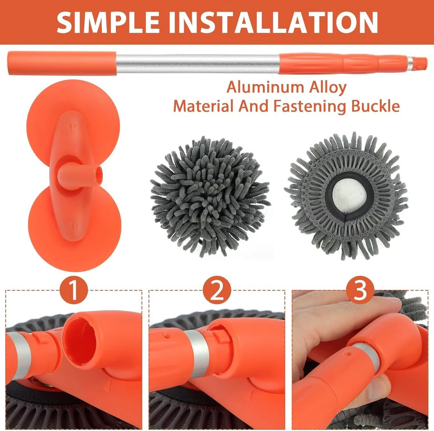 Soft Microfiber Auto Cleaning Mop with Extendable Handle