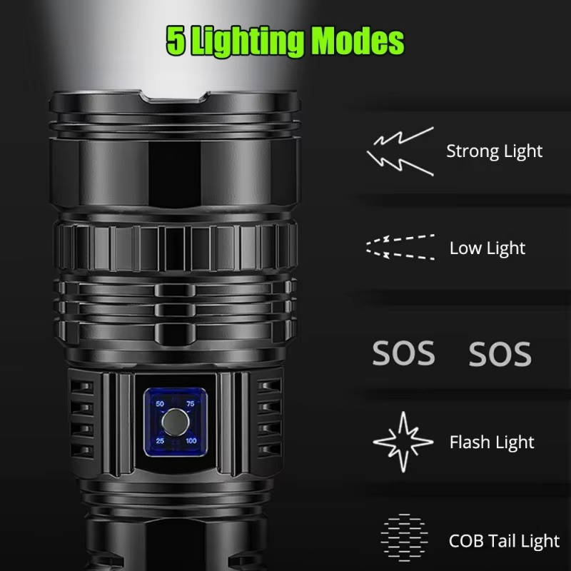 High Power Rechargeable LED Torch 10000 Lumens