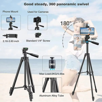 Compact Portable Phone Tripod with Wireless Remote Control