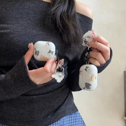 Fun Animal Earbud Case with Small Bell Charm
