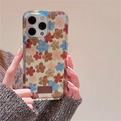 Colorful Floral Pattern Phone Cover with Swirl Design