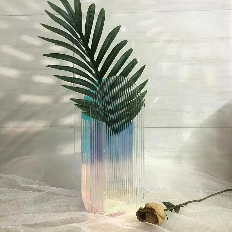 Stylish Glass Floral Vase for Living Room Decor