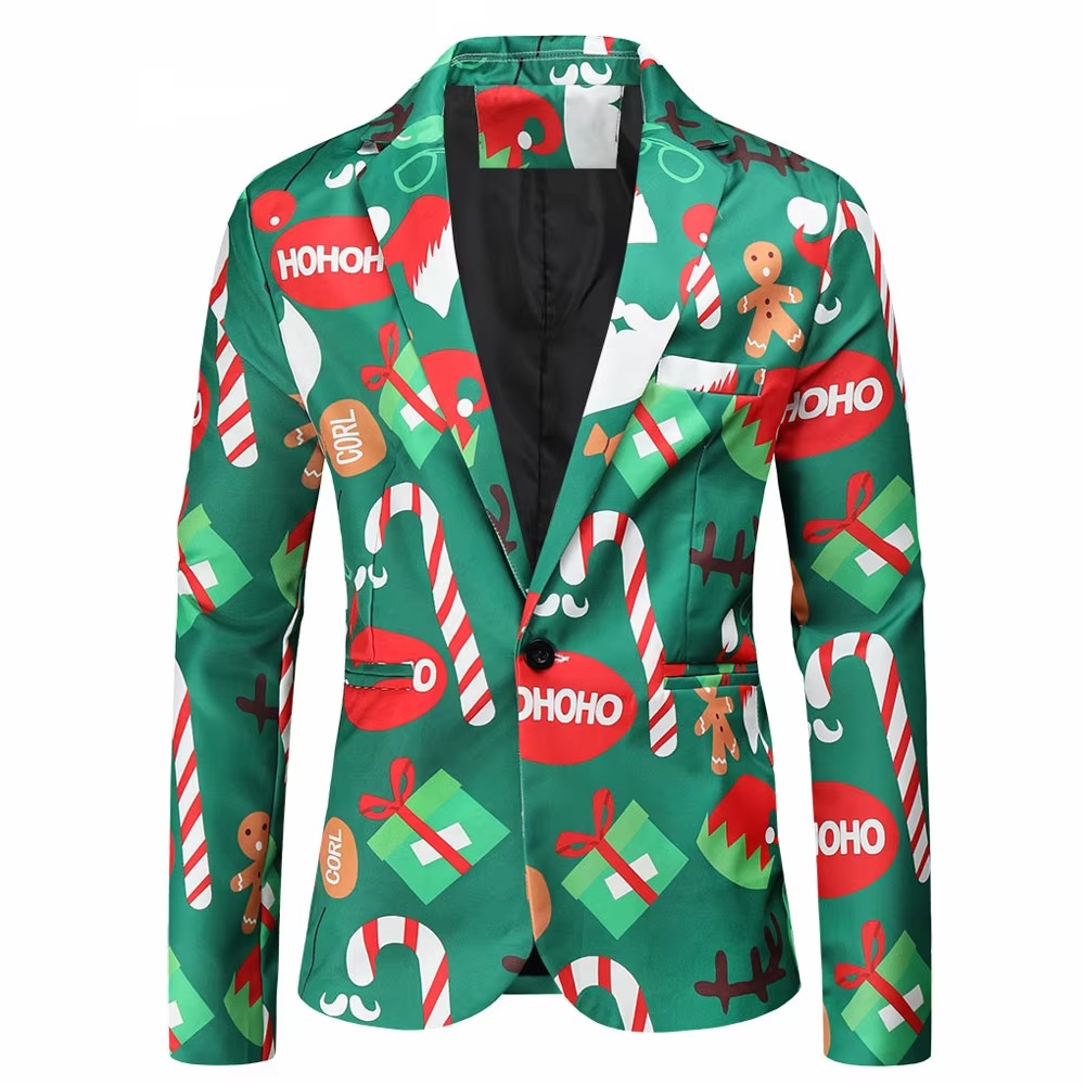 Festive Holiday Party Blazer Jacket for Men