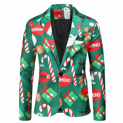 Festive Holiday Party Blazer Jacket for Men