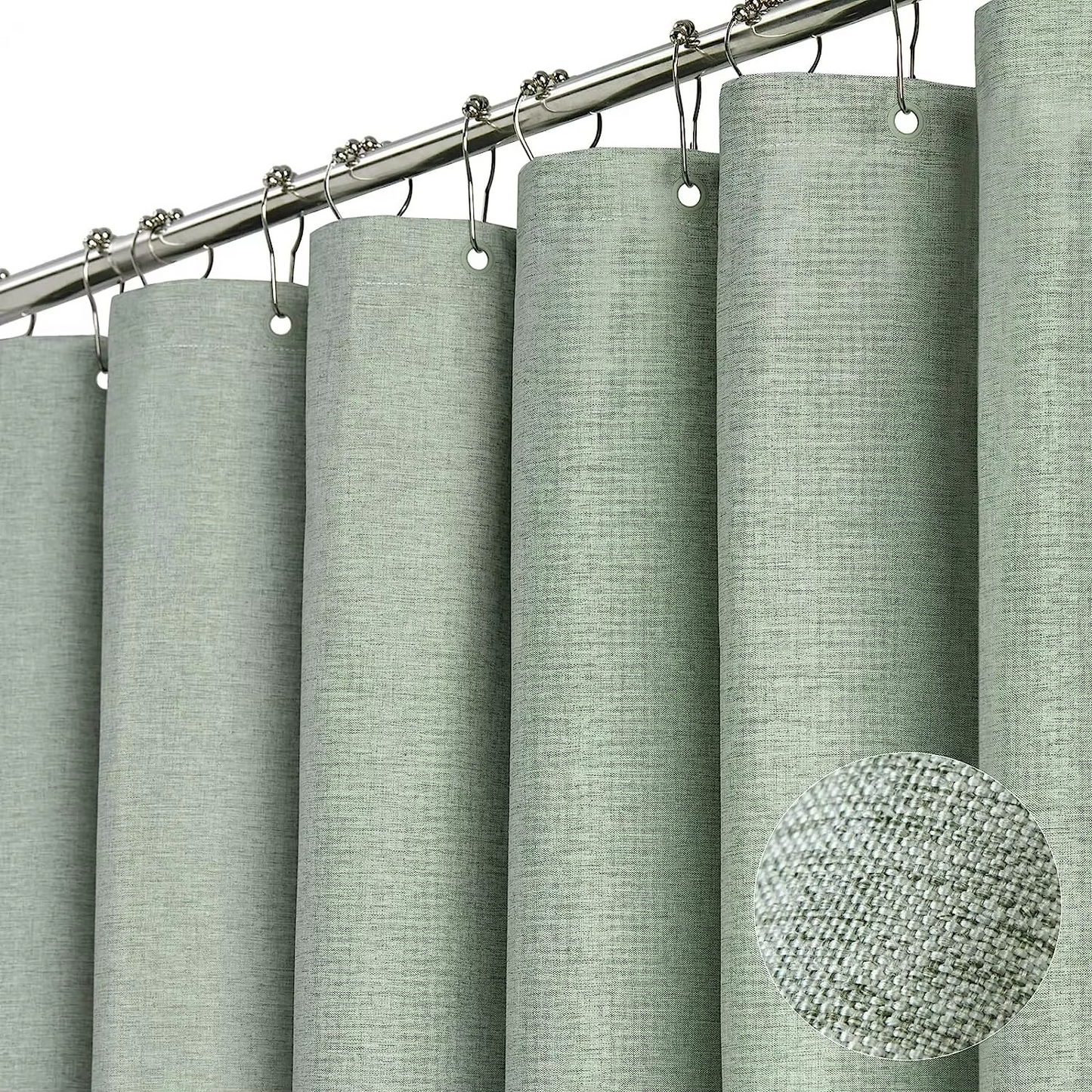 Premium Water Resistant Bathroom Curtain with Metal Rings