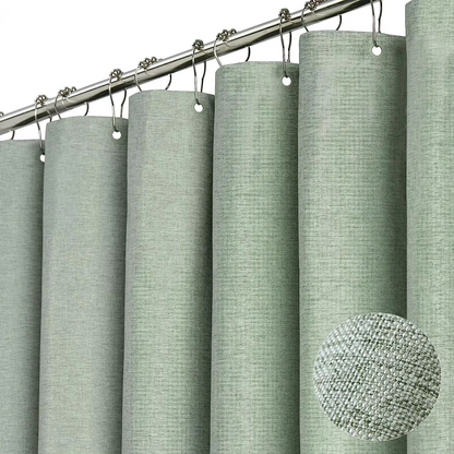 Premium Water Resistant Bathroom Curtain with Metal Rings