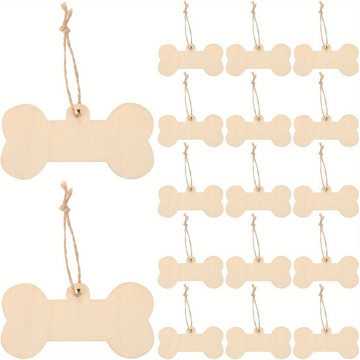 Custom Wooden Pet ID Tags - 10, 20, 30 Pack - Hehif