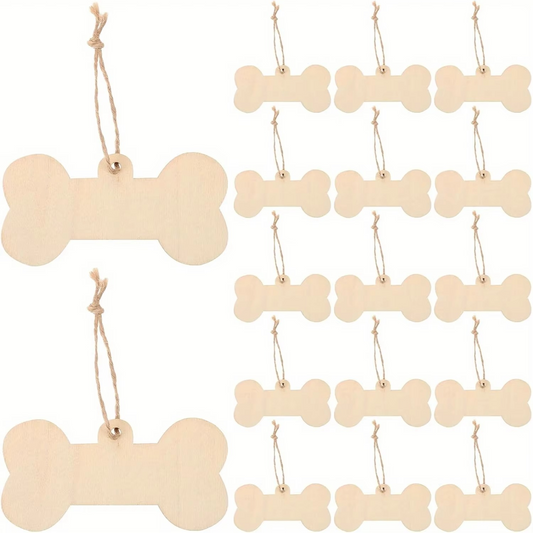 Custom Wooden Pet ID Tags - 10, 20, 30 Pack - Hehif