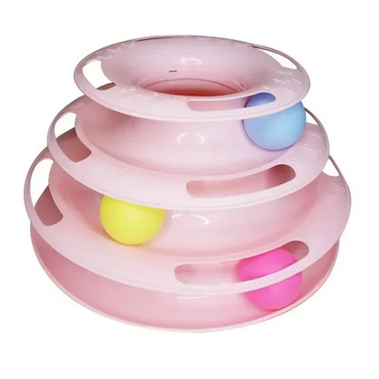 Fun Feline Play Tower with Balls and Tracks
