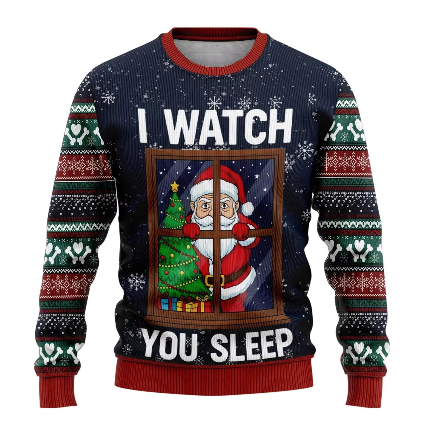 Humorous Beer Xmas Sweater Long Sleeve Funny Print