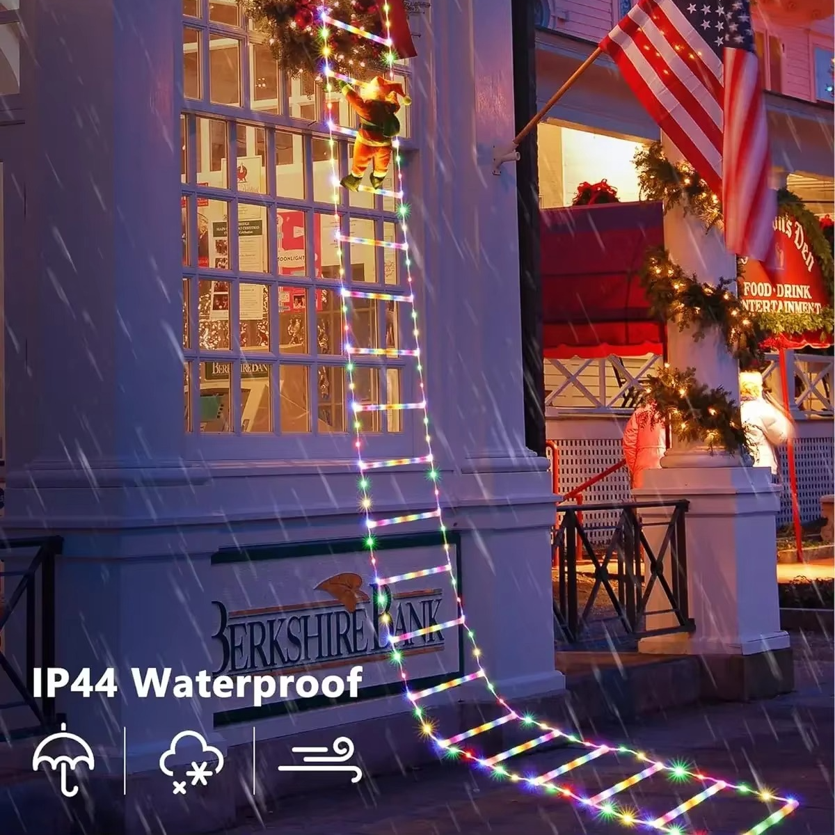 Festive LED Christmas Tree Lights with Santa Decor