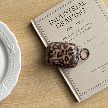 Fall Vintage Leopard Clear Brown AirPods Case Cover
