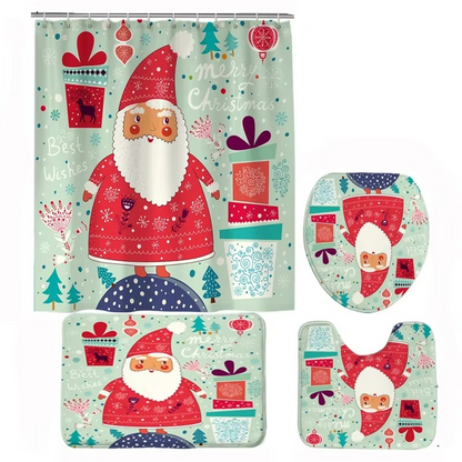 Festive Holiday Bath Set with Christmas Decor