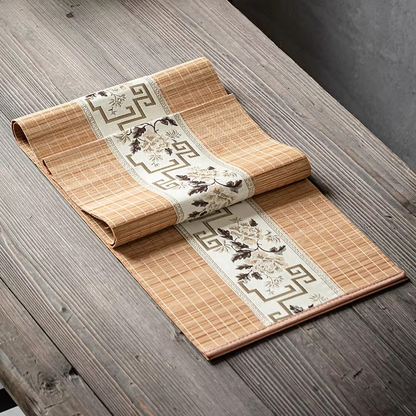 Natural Floral Bamboo Table Runner