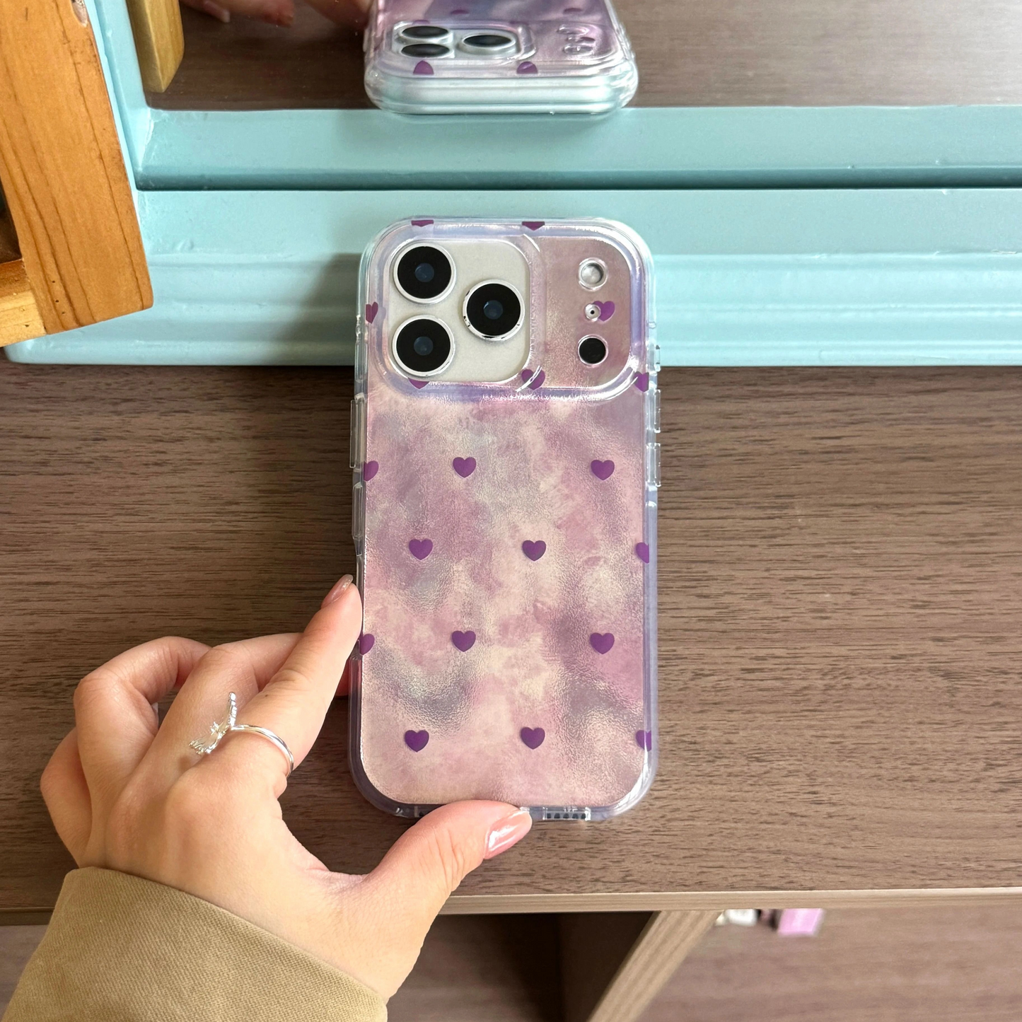 Beautiful Heart Phone Case with Chain