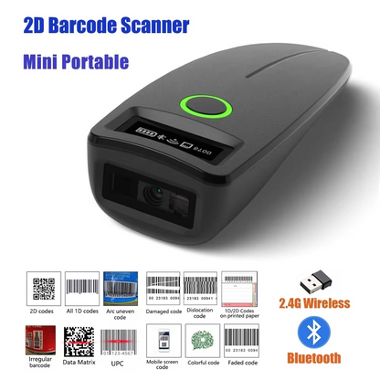 Compact Wireless Barcode Reader With LCD Screen