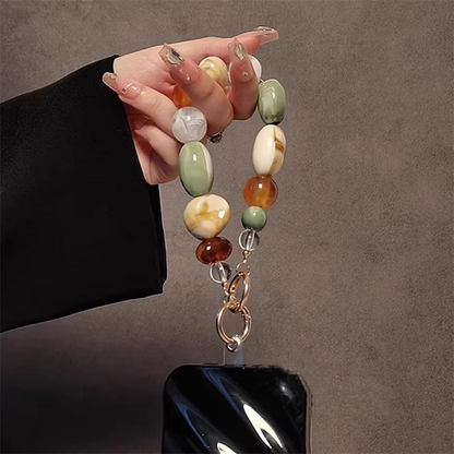 Fun Beaded Alien Phone Charm Keychain