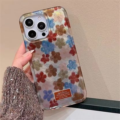 Colorful Floral Pattern Phone Cover with Swirl Design