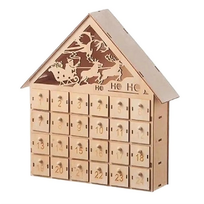 Traditional Holiday Countdown Wooden Advent Calendar
