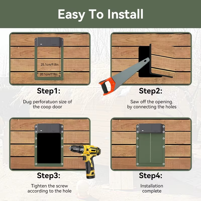 Easy Auto Chicken Coop Door Opener with Timer and Weatherproof