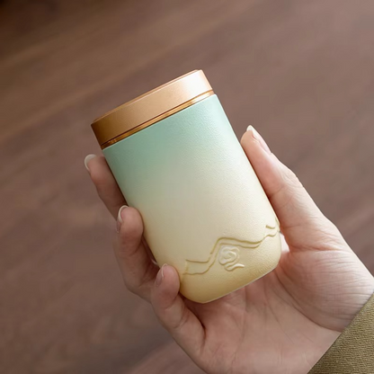Small Ceramic Tea Canister with Tight Seal Lid