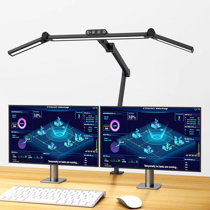 Bright Adjustable 3 Head LED Desk Light with Clamp