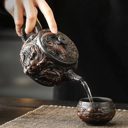 Colorful Ceramic Dragon Tea Infuser Pot