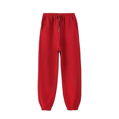 Warm High Waisted Joggers with Elastic Drawstring